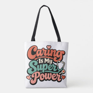 Bolsa Tote Cuidar é meu superpoder Enfermeira