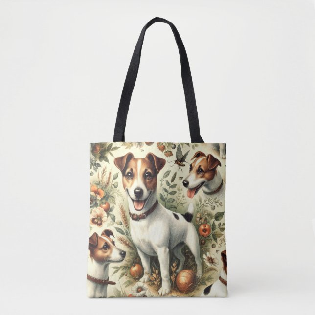 Bolsa Tote Cuja Vintage Jack Russell Terrier (Frente)