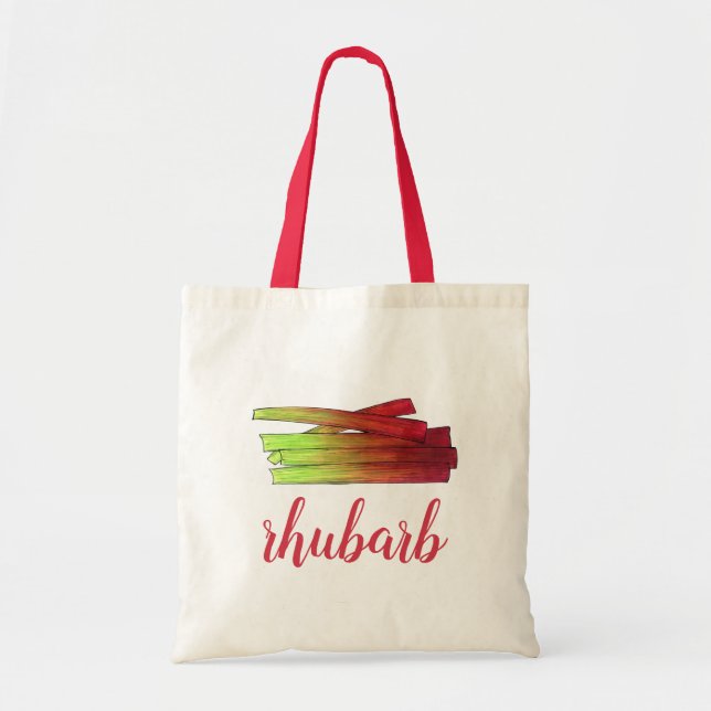 Bolsa Tote Culinária Rhubarb Stalks Vegetais Comida Jardim Ve (Frente)