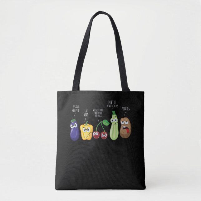 Bolsa Tote Culturas Engraçadas Humor Vegan Citação Sarcástica (Frente)