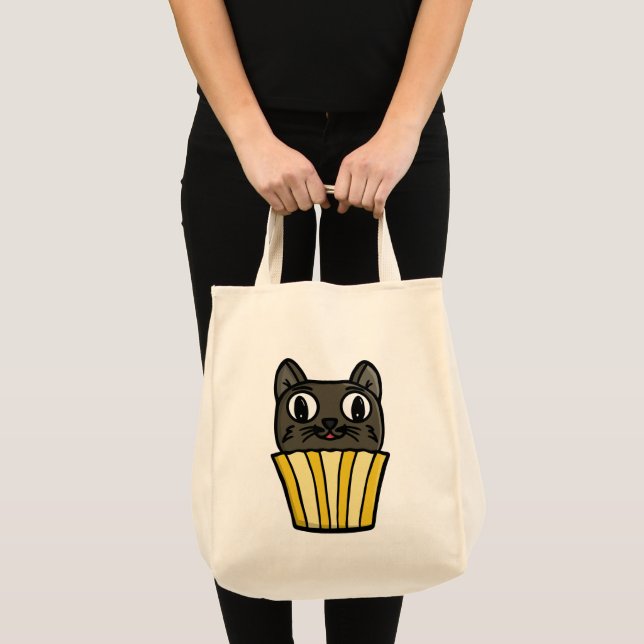 Bolsa Tote Cupcake Cat Peekaboo (Frente (produto))