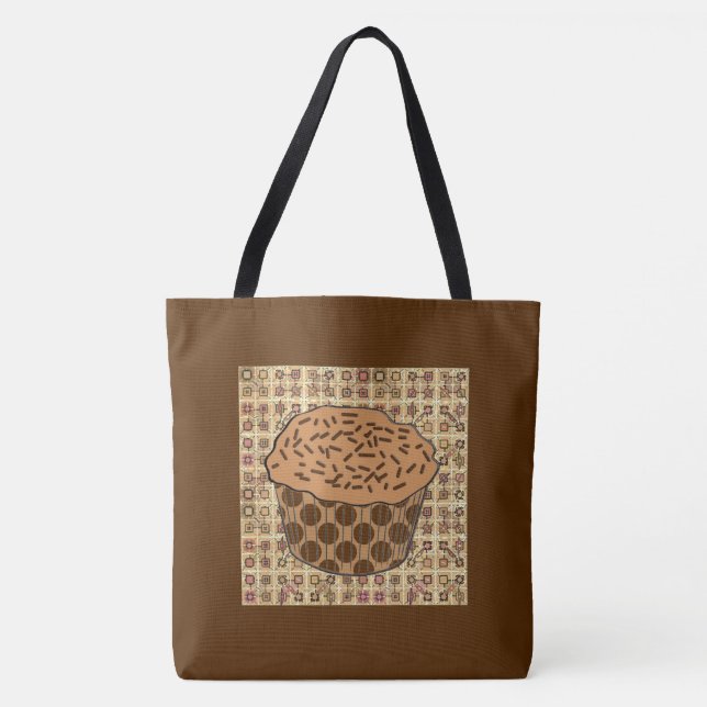 Bolsa Tote Cupcake do Fosco de Caramelo com borrachas (Frente)