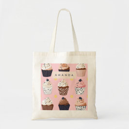 Bolsa Tote Cupcake doçoso personalizado monograma