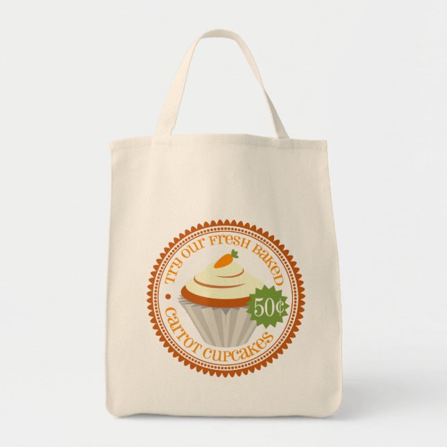 Bolsa Tote Cupcake retro da cenoura (Frente)
