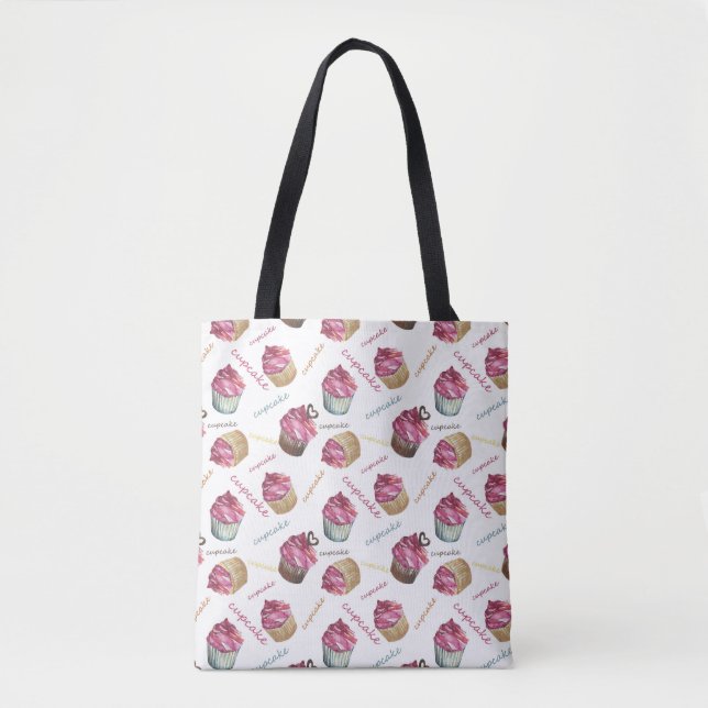 Bolsa Tote Cupcakes de aquarela (Frente)