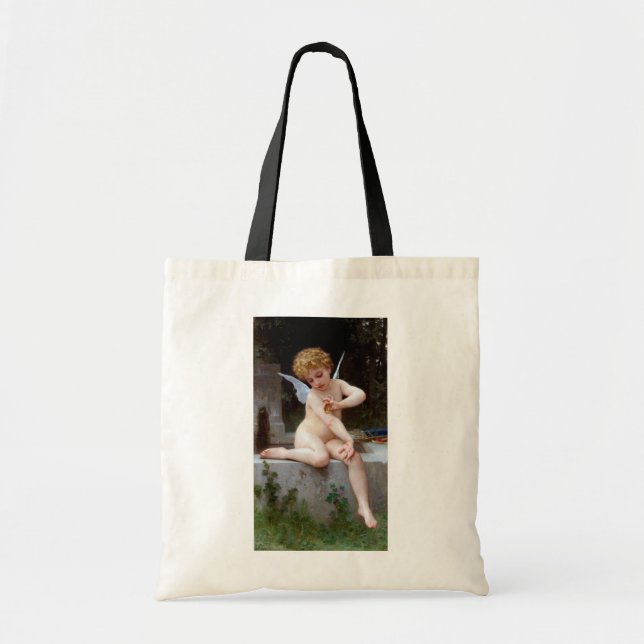 Bolsa Tote Cupido com borboleta, Bouguereau (Frente)