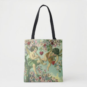 Bolsa Tote Cupidos do Dia dos Namorados Vitoriano Árvore do C