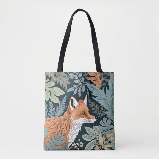 Bolsa Tote Curiosa Fox Fern deixa William Morris inspirado (Frente)