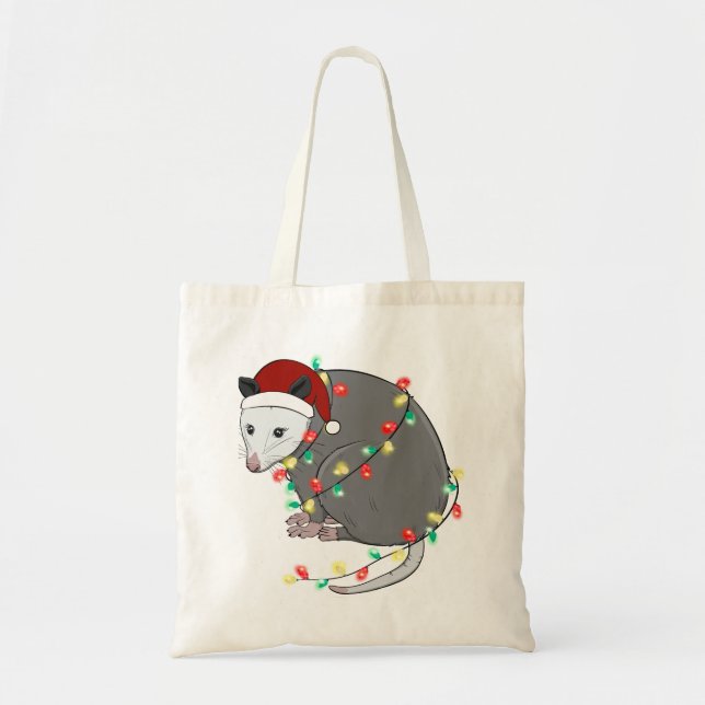 Bolsa Tote Curioso gambá de Natal (Frente)