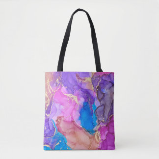Bolsa Tote Currents of translucent hues, snaking metallic swi