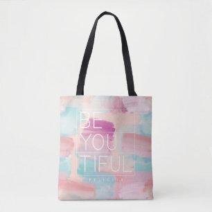Bolsa Tote Curso cor-de-rosa & azul de BE-YOU-TIFUL da
