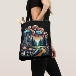 Bolsa Tote Curso de Cogumelos Retro e Golfe Disco Ai Art