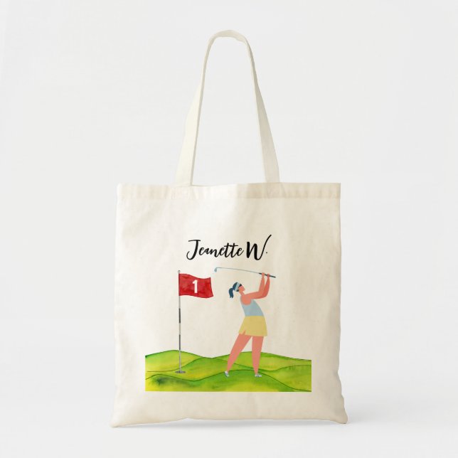 Bolsa Tote Curso de golfe com saco de toalha de golfe (Frente)