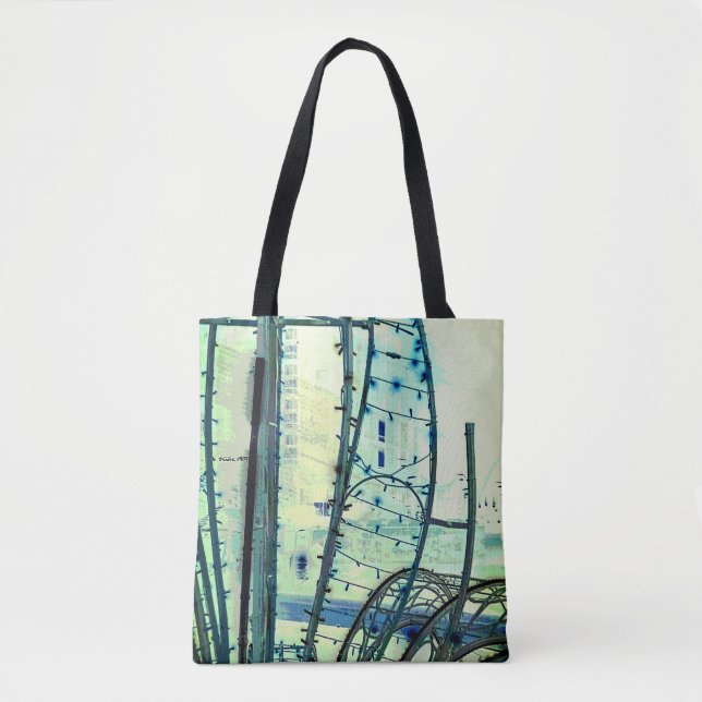 Bolsa Tote Curva azul (Frente)