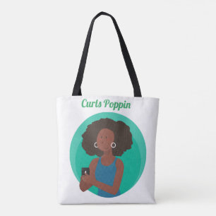 Bolsa Tote Curvas de Cabelo Natural Afro