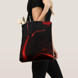 Bolsa Tote Curvas vermelhas ou ondulações no fundo vermelho m