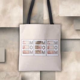 Bolsa Tote Custom best Mom 3 Photo Grid Birthday Keepsake
