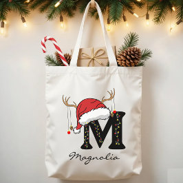 Bolsa Tote Custom Christmas Alphabet Monogram Bag for Women