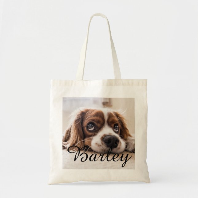 Bolsa Tote Custom Dog Name – Minimalist Dog Lover (Frente)