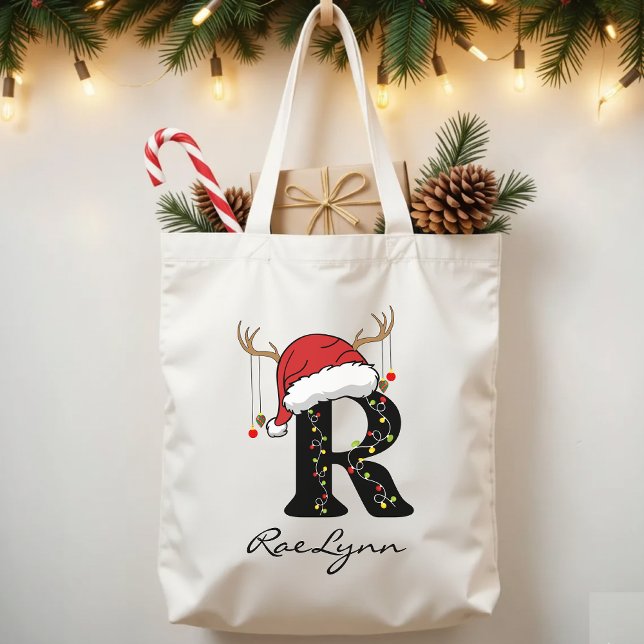 Bolsa Tote Custom Family Santa Christmas Bag for Bulk Gifts (Christmas gift for mom, Christmas bag for friends, Christmas bag for coworkers, Christmas bulk bags,)