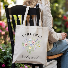 Bolsa Tote Custom Floral bridal shower tote for bridesmaids
