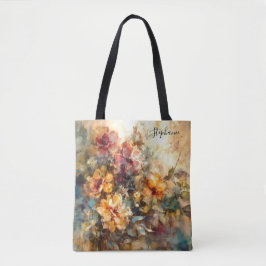 Bolsa Tote Custom Floral Watercolor Art