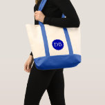 Bolsa Tote Custom Initials Jumbo Tote Bag<br><div class="desc">Jumbo tote bag is shown in the royal blue color. 
Customize this bag and change the sample initials to yours with this template.</div>