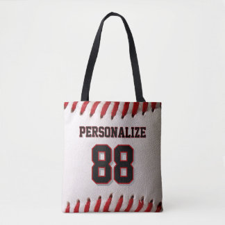 Bolsa Tote Custom Jersey Number & Name Baseball Player Design
