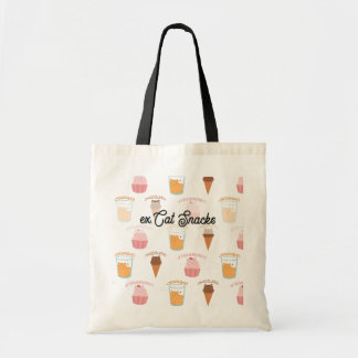 Bolsa Tote Custom Name Pink Cupcake and Black Cat Pattern 