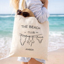 Bolsa Tote Custom Name Summer Canvas Bag Minimal Aesthetic