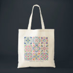 Bolsa Tote Custom Name Tile Mosaic<br><div class="desc">Personalize this lovely tile mosaic tote bag to take a little style with you wherever you go.</div>