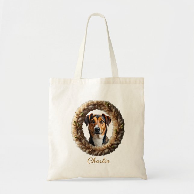 Bolsa Tote Custom Pet Portrait – Just Upload a Simple Photo (Frente)