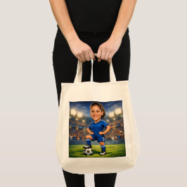 Bolsa Tote Custom Photo-Face Soccer/Football Star Caricature 