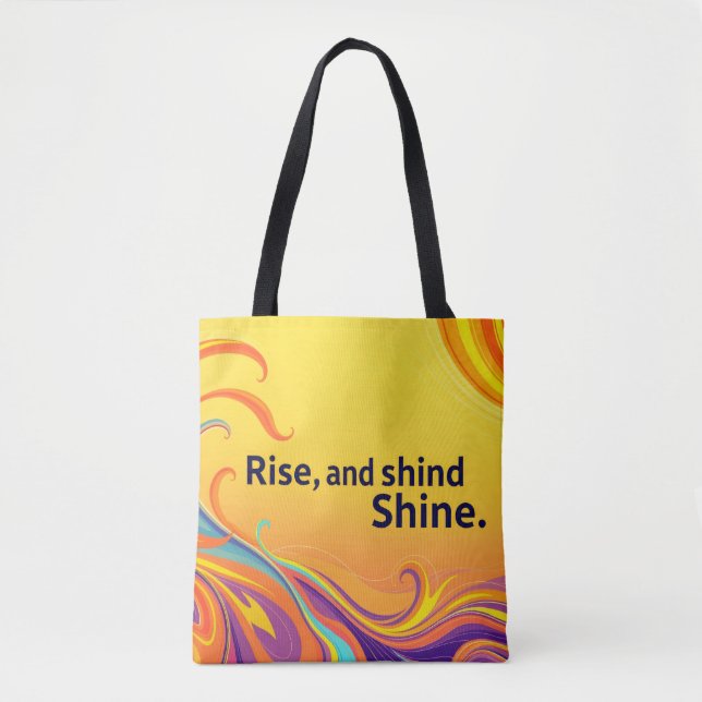 Bolsa Tote Custom Rise Shine Quote (Frente)