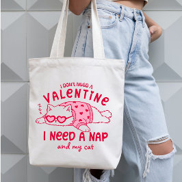 Bolsa Tote Custom Valentine Nap and Cat Funny Tote Bag