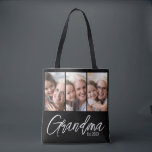 Bolsa Tote Customizable Grandma Established Year 3 Photo<br><div class="desc">Celebrate being a grandma with this simple and modern “Grandma Est. [Year]” photo tote bag. Featuring white typography, this design is perfect for new grandmas or seasoned grandmothers alike. Customize the year to mark when she first became a grandma — a sweet, personal touch that makes this tote bag extra...</div>