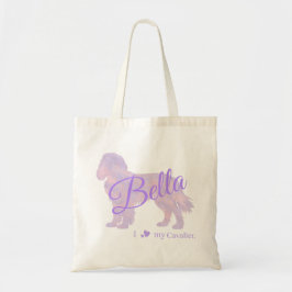 Bolsa Tote Customizable Pastel Purple Cavalier King Charles