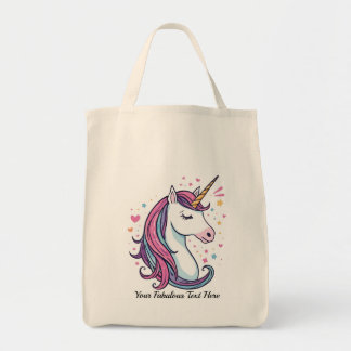 Bolsa Tote Customizable Unicorn Tote Bag with Pastel Colors