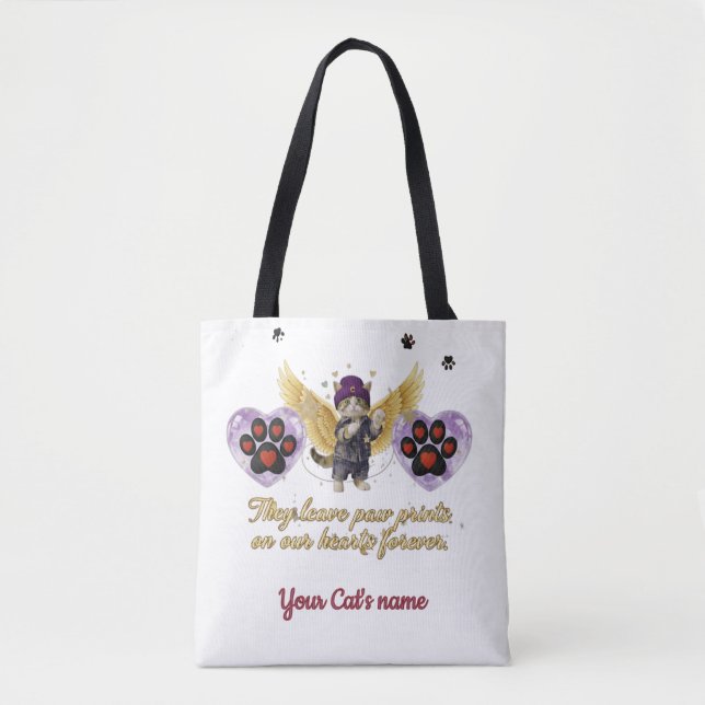 Bolsa Tote Customize Cat Name  (Frente)