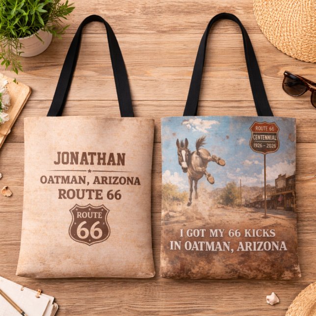 Bolsa Tote Customized Oatman Donkey Route 66 Centennial Gift (Criador carregado)
