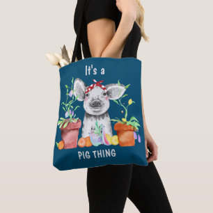 Bolsa Tote Cuta Azul É uma Coisa de Porco