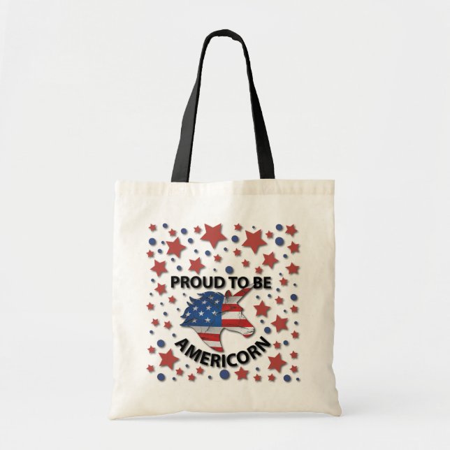Bolsa Tote Cute 4 de julho, vermelho, branco e azul Americano (Frente)