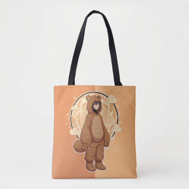 Bolsa Tote Cute Anime Boy in Bear (Frente)