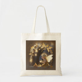 Bolsa Tote Cute Autumn Fairy with Glowing Flowers