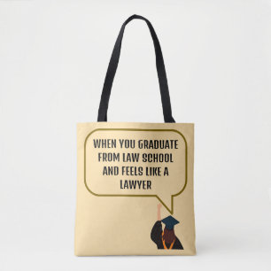 Bolsa Tote Cute Beige & Brown Funny Cite Presente Para Advoga
