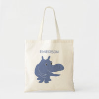 Cute Blue Hippo Hippopotamus Personalizado
