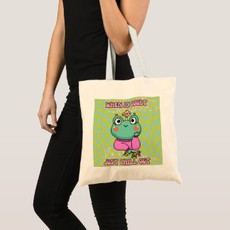 Bolsa Tote Cute Bright Frog Flower Lovers Green Groovy