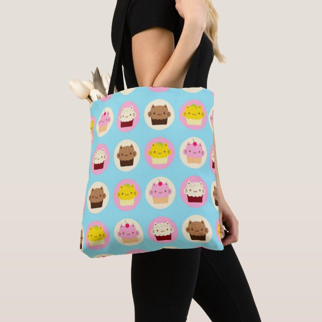Bolsa Tote Cute Cat Cupcakes (Close Up)