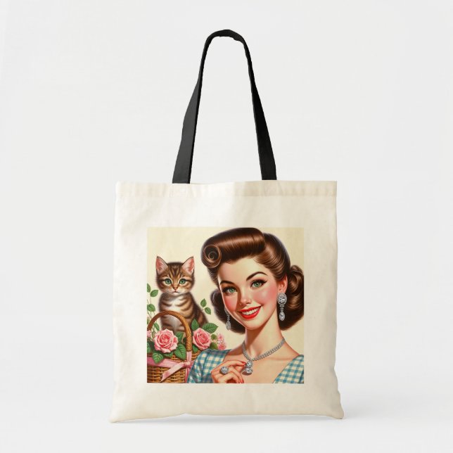 Bolsa Tote Cute Cat Lady (Frente)