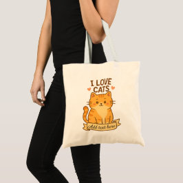 Bolsa Tote Cute Cat Lover Design – Editable Text Area